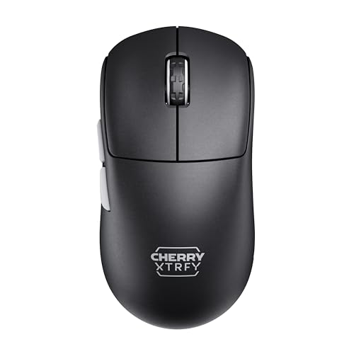 CHERRY XTRFY M68 Pro Wireless, Ultraschnelle Kabellose Gaming-Maus, 2,4 GHz Funk, Optimiert für esports, 8K-Mouse, Symmetrische Form mit Flacher Front, Schwarz Bild 1