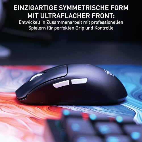CHERRY XTRFY M68 Pro Wireless, Ultraschnelle Kabellose Gaming-Maus, 2,4 GHz Funk, Optimiert für esports, 8K-Mouse, Symmetrische Form mit Flacher Front, Schwarz Bild 4