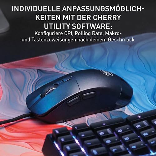 M50, Leichte Kabelgebundene Gaming-Maus, Ergonomische Form für Optimalen Komfort und Kontrolle, 5 On-Board-Profile, USB-A Anschluss, Schwarz Bild 4