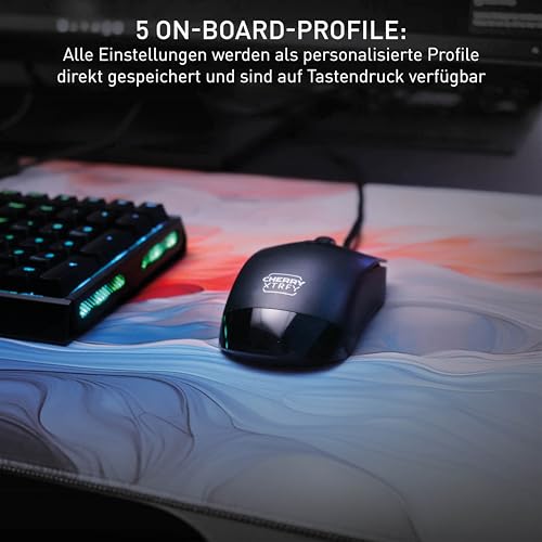 M50, Leichte Kabelgebundene Gaming-Maus, Ergonomische Form für Optimalen Komfort und Kontrolle, 5 On-Board-Profile, USB-A Anschluss, Schwarz Bild 5