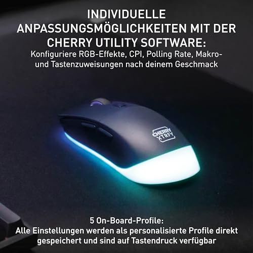 M50 Wireless, Kabellose Gaming-Maus, Verbindung über 2.4 GHz Funk, Bluetooth & Kabel, Ergonomische Form, RGB-Beleuchtung, Wiederaufladbar, Schwarz Bild 6