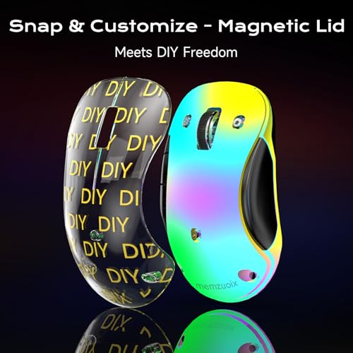 memzuoix LED Kabellose Maus – Wiederaufladbare 2.4G Optische Maus mit Magnetischer Abdeckung, Sanfter RGB-Beleuchtung, 1400 DPI, Ergonomisches Design mit USB-Empfänger für Laptop, PC und MacBook Bild 7