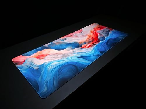 CHERRY XTRFY GP5, Gaming-Mauspad aus Stoff in XL (920 x 400 x 3 mm), Glattes Speed-Pad für Präzision, Vernähte Kanten, Rutschfest, Maschinenwaschbar, Amnis Blue Bild 2