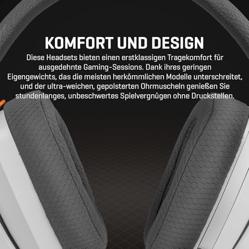 KROM KANJI – Kabelloses Gaming-Headset mit Bluetooth 5.3, 2,4 GHz & USB, 40-mm-Treibern, omnidirektionalem Mikrofon, Lautstärke- & Stummschaltung am Ohrhörer, verstellbarem, leichtem Kopfband, Weiß Bild 4
