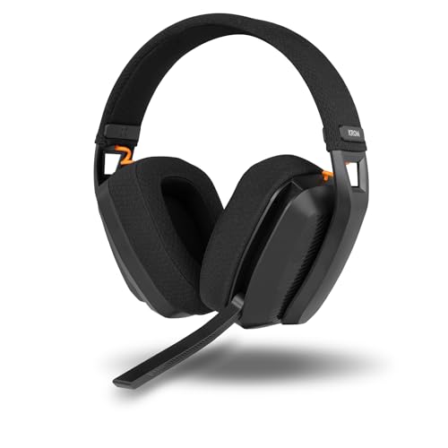 KROM KANJI – Kabelloses Gaming-Headset mit Bluetooth 5.3, 2,4 GHz & USB, 40-mm-Treibern, omnidirektionalem Mikrofon, Lautstärke- & Stummschaltung am Ohrhörer, verstellbarem, leichtem Kopfband, Schwarz Bild 2