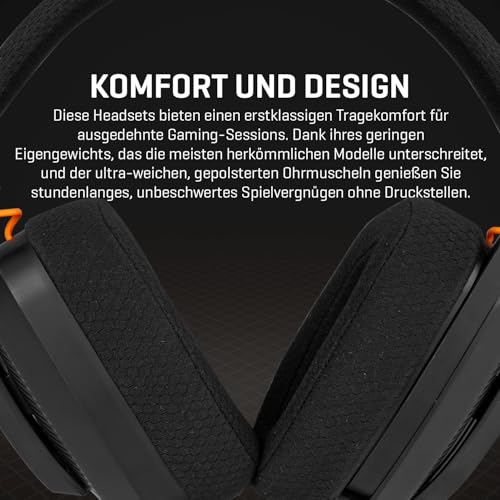 KROM KANJI – Kabelloses Gaming-Headset mit Bluetooth 5.3, 2,4 GHz & USB, 40-mm-Treibern, omnidirektionalem Mikrofon, Lautstärke- & Stummschaltung am Ohrhörer, verstellbarem, leichtem Kopfband, Schwarz Bild 4