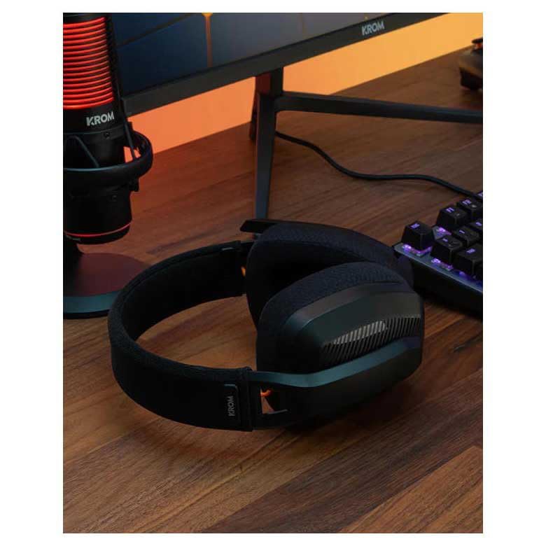 KROM KANJI – Kabelloses Gaming-Headset mit Bluetooth 5.3, 2,4 GHz & USB, 40-mm-Treibern, omnidirektionalem Mikrofon, Lautstärke- & Stummschaltung am Ohrhörer, verstellbarem, leichtem Kopfband, Schwarz Bild 5