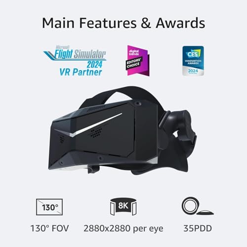Pimax Crystal Light Vollzahlungs-Version - Hochauflösendes PC-VR-Headset mit 8K-Auflösung und 120 Hz - Für SteamVR-Spiele, Flug- und Rennsimulatoren - Ohne Controller Bild 2