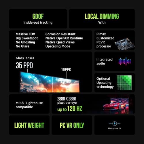 Pimax Crystal Light Vollzahlungs-Version - Hochauflösendes PC-VR-Headset mit 8K-Auflösung und 120 Hz - Für SteamVR-Spiele, Flug- und Rennsimulatoren - Ohne Controller Bild 4