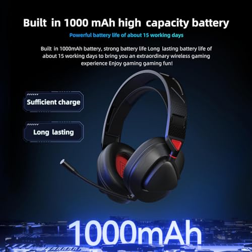 Elprico Gaming-Headset mit Mikrofon, 2,4 G, Typ-C-Schnittstellenempfänger, Soundkabel, Bluetooth 4 Modi, Drehbarer, Verstellbarer Kopfbügel, Leichter Kabelgebundener Kopfhörer für Bild 4