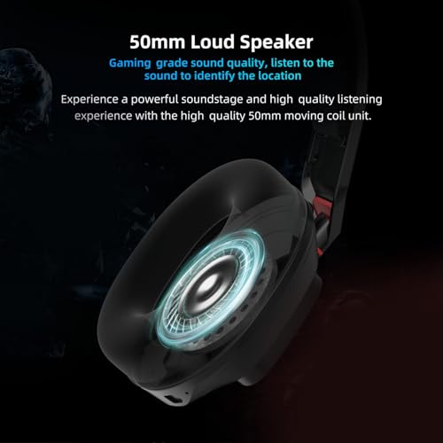 Elprico Gaming-Headset mit Mikrofon, 2,4 G, Typ-C-Schnittstellenempfänger, Soundkabel, Bluetooth 4 Modi, Drehbarer, Verstellbarer Kopfbügel, Leichter Kabelgebundener Kopfhörer für Bild 5