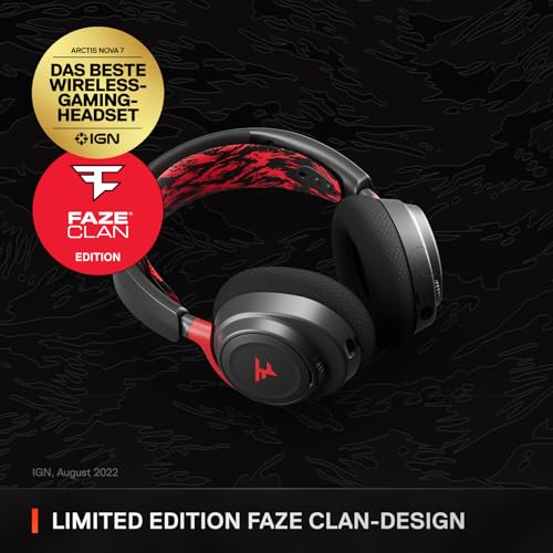 SteelSeries Arctis Nova 7 - Faze Clan Edition - Multi-Plattform-Wireless Gaming-Headset – Dual Wireless 2,4 GHz & Bluetooth – 38 Std.-Akku mit Schnellladefunktion – PC, PS, Mac, Mobilgeräte, Switch Bild 2