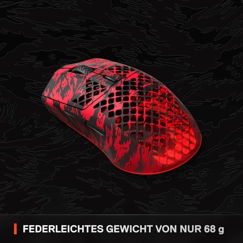 SteelSeries Aerox 3 Wireless - Faze Clan Edition - RGB Gaming Maus mit Öffnungen in der Oberfläche - Optischer TrueMove Air-Sensor mit 18 Tsd. DPI - Federleichtes, wasserabweisendes Design Bild 3