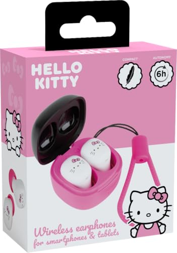 Konix Hello Kitty Kabellose Kopfhörer für Smartphones und Tablets - Akkulaufzeit 6 Std. + 15 Std. im Etui - Bluetooth-Verbindung - Schwarz und Rosa Bild 5