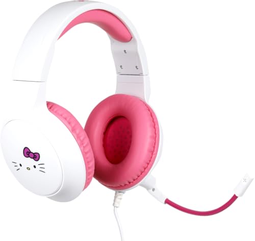 Konix Hello Kitty Kabelgebundenes Gaming-Headset für PC, PS5, Switch 2 und Xbox - Mikrofon - 1,5 m Kabel - 3,5 mm Klinkenstecker - Weiß und Pink Bild 2