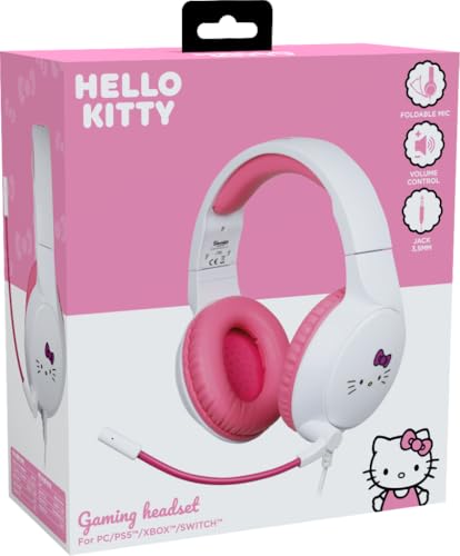 Konix Hello Kitty Kabelgebundenes Gaming-Headset für PC, PS5, Switch 2 und Xbox - Mikrofon - 1,5 m Kabel - 3,5 mm Klinkenstecker - Weiß und Pink Bild 6