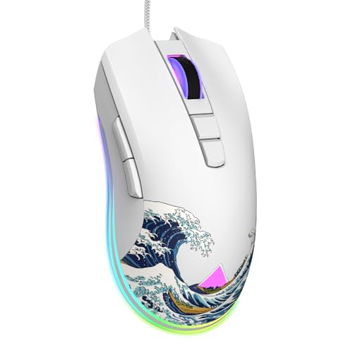 COSTOM XVX G705 Kabelgebundene Gaming-Maus, RGB-Hintergrundbeleuchtung, PC-Gaming-Maus mit einstellbaren 12000 DPI/7 programmierbaren Tasten, Gamer Computer, USB-Maus für Windows, Mac, Laptop, PC Bild 1