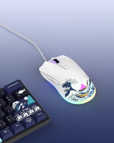 COSTOM XVX G705 Kabelgebundene Gaming-Maus, RGB-Hintergrundbeleuchtung, PC-Gaming-Maus mit einstellbaren 12000 DPI/7 programmierbaren Tasten, Gamer Computer, USB-Maus für Windows, Mac, Laptop, PC Bild 7