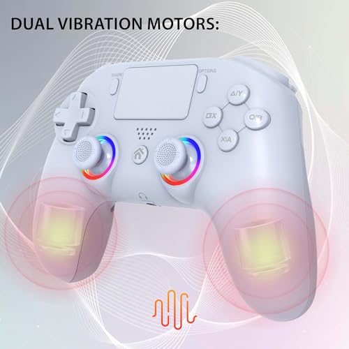 Subsonic - Kabelloser Controller für PS4 / Playstation 4 - Bluetooth-Controller mit LED, Vibration und Gaming-Headset-Anschluss – Weiß [playstation_4] Bild 3