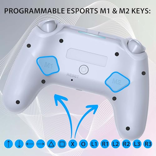 Subsonic - Kabelloser Controller für PS4 / Playstation 4 - Bluetooth-Controller mit LED, Vibration und Gaming-Headset-Anschluss – Weiß [playstation_4] Bild 5