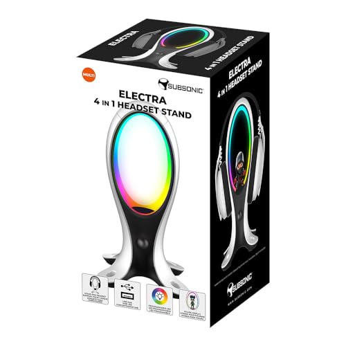 Subsonic - Electra Gaming-Headset-Ständer mit RGB-LED-Licht und Usb-Hub, Gamer Headset Ständer mit Platz für Figur Bild 6