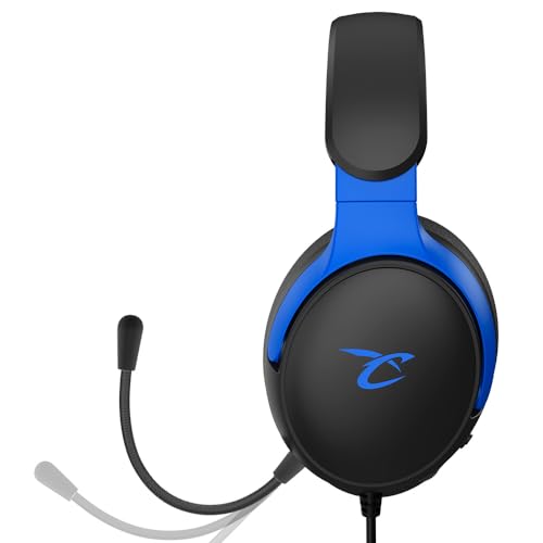 SUBSONIC - Astra Gaming-Headset für PS5 PS4 PC Xbox, Gaming-Kopfhörer mit 40-mm-Lautsprecher, neigbares Mikrofon, integrierte Lautstärkeregelung und Stummschalttaste - Schwarz und blau Bild 5