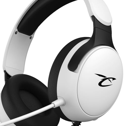 SUBSONIC - Astra Gaming-Headset für PS5 PS4 PC Xbox, Gaming-Kopfhörer mit 40-mm-Lautsprecher, neigbares Mikrofon, integrierte Lautstärkeregelung und Stummschalttaste - Weiß und Schwarz. Bild 4