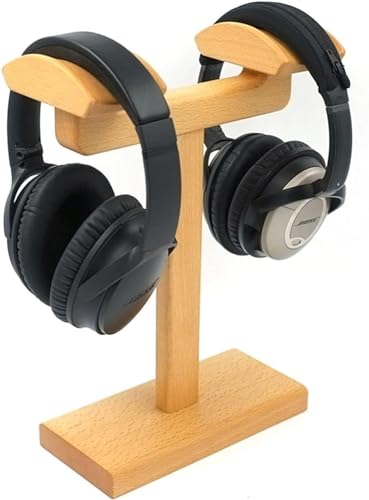 Headset-Ständer Kopfhörerständer Headset-Halter Buche Doppel-Headset-Ständer für Schreibtisch, hält Dual-Universal-Gaming-Kopfhörer PC-Gaming-Headset-Ständer Kopfhörerhalter Bild 3