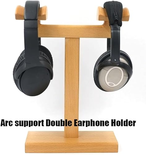 Headset-Ständer Kopfhörerständer Headset-Halter Buche Doppel-Headset-Ständer für Schreibtisch, hält Dual-Universal-Gaming-Kopfhörer PC-Gaming-Headset-Ständer Kopfhörerhalter Bild 4