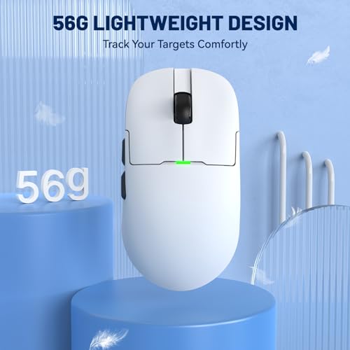 MAGIC-REFINER X AJAZZ AJ159 Kabellose Gaming-Maus, Gaming-Maus Für Kabelgebundene PCs 2.4G/USB - C, Wiederaufladbare Computermaus, Sensor PAW3395, 6 Einstellbare DPI Bis Zu 26000 Für PC/Mac - Weiß Bild 7