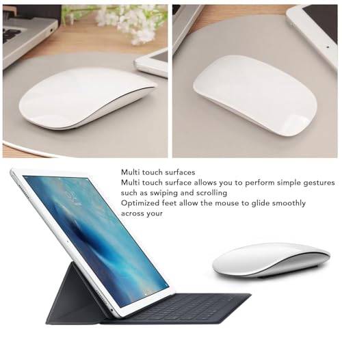 ciciglow Ergonomische Kabellose -Maus, Tragbare, Wiederaufladbare Multi-Touch-Maus mit Schlankem Design für PC und Laptop, mit USB C für Universelle Kompatibilität (White) Bild 4