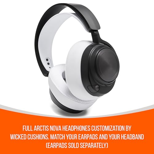 WC-StirnbandZ Arctis Nova – verbessertes Silikon-Kopfband für Arctis Nova-Headsets von Wicked Cushions – verbesserte Flexibilität, Komfort und Stil mit passenden Ohrpolster-Designs | White Bild 6