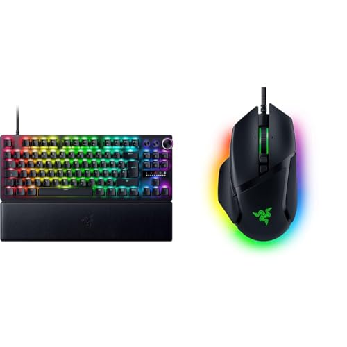 Razer Huntsman V3 Pro Tenkeyless - Analoge optische E-Sport-Tastatur & Basilisk V3 - Kabelgebundene, anpassbare Gaming Maus mit Chroma RGB für PC/Mac Bild 1