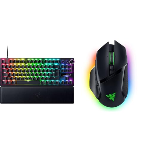 Razer Huntsman V3 Pro Tenkeyless - Analoge optische E-Sport-Tastatur & Basilisk V3 Pro - Anpassbare kabellose Gaming-Maus HyperScroll Tilt Wheel Bild 1