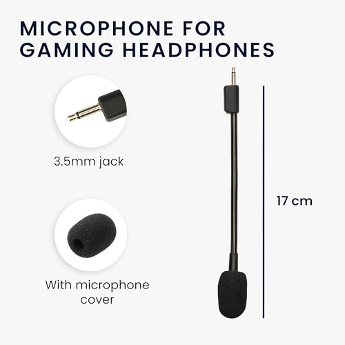 kwmobile Gaming Headset Mikrofon kompatibel mit Razer Blackshark v2 / Pro / SE - 10cm - Schwarz Bild 3