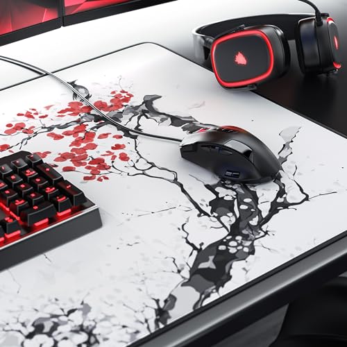 Titanwolf XXXL Übergröße Mauspad 1200x600mm, Gaming Mousepad Groß,120x60 cm Tischunterlage Large Size, verbessert Präzision und Geschwindigkeit XXXL, für Logitech Maus und Tastatur, Japan Ink Painting Bild 5