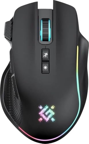 Defender Thunder GM-213 Gaming Maus Kabellos - Wireless Gaming Maus mit Seitentasen, Lange Akkulaufzeit, RGB-Beleuchtung, 5 programmierbare Tasten, Funk Maus für PC, Laptop, Ergonimische Mouse PC/Mac Bild 1