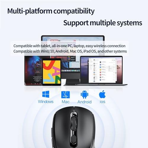 Computer-Maus für PC-aufladbare 2.4GHz Optische (Bluetooth+USB+USB C) Modi Wireless Mice- 800/1200/1600DPI 6 Tasten für Laptop Computer PC Bild 7