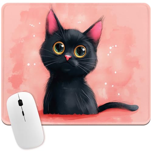 NiHome Mauspad für Gaming und Büro, 270 x 210 mm Mousepad mit Rutschfester Gummibasis, Ultra-glatter Oberfläche für Präzision, ideal für PC, Laptop und Computer （Kätzchen） Bild 1