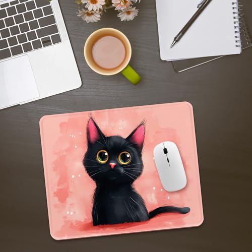 NiHome Mauspad für Gaming und Büro, 270 x 210 mm Mousepad mit Rutschfester Gummibasis, Ultra-glatter Oberfläche für Präzision, ideal für PC, Laptop und Computer （Kätzchen） Bild 2
