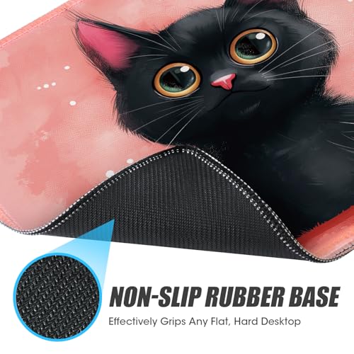 NiHome Mauspad für Gaming und Büro, 270 x 210 mm Mousepad mit Rutschfester Gummibasis, Ultra-glatter Oberfläche für Präzision, ideal für PC, Laptop und Computer （Kätzchen） Bild 3