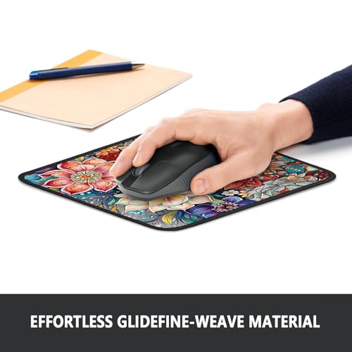 BOLELAW Hochpräzises Mauspad 260 x 210 mm - Das rutschfeste Allround-Pad mit robuster Naht für Gaming, Design und Büro am Computer, Laptop, Computer, Ölgemälde-Blumen Bild 3