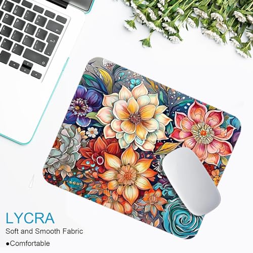 BOLELAW Hochpräzises Mauspad 260 x 210 mm - Das rutschfeste Allround-Pad mit robuster Naht für Gaming, Design und Büro am Computer, Laptop, Computer, Ölgemälde-Blumen Bild 7