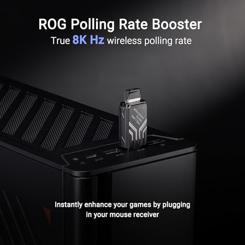 ASUS ROG Harpe Ace Extreme kabellose Gaming-Maus, Kohlefaser-Bauweise, 47 g leicht, AimPoint Pro 42K optischer Sensor, optische Mikroschalter, ROG Polling Rate Booster, Esports & FPS-Gaming, Schwarz Bild 4