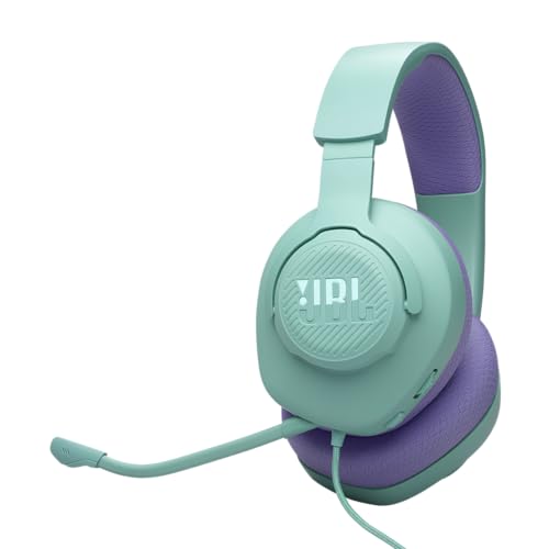 JBL Quantum 100M2 Kabelgebundenes Over-Ear Gaming Headset mit JBL QuantumSOUND Signature, 3,5-mm-Klinke, Multi-Plattform-Kompatibilität und abnehmbarem Mikrofon mit Stummschaltungsoption, Cyan Bild 1