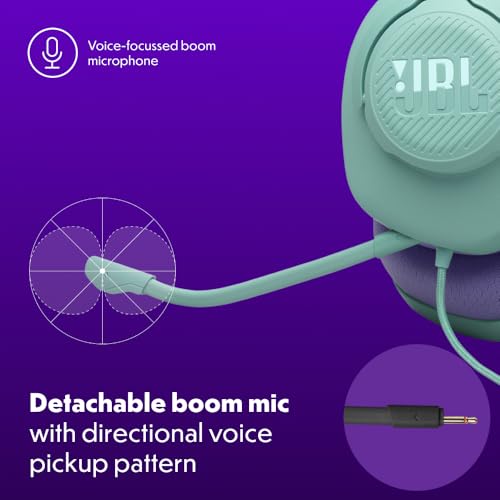 JBL Quantum 100M2 Kabelgebundenes Over-Ear Gaming Headset mit JBL QuantumSOUND Signature, 3,5-mm-Klinke, Multi-Plattform-Kompatibilität und abnehmbarem Mikrofon mit Stummschaltungsoption, Cyan Bild 5