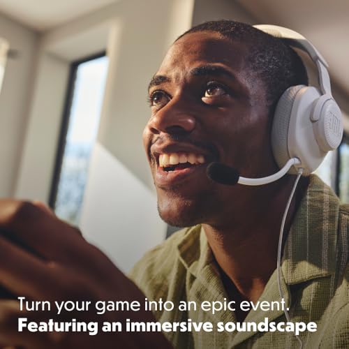 JBL Quantum 100M2 Kabelgebundenes Over-Ear Gaming Headset mit JBL QuantumSOUND Signature, 3,5-mm-Klinke, Multi-Plattform-Kompatibilität und abnehmbarem Mikrofon mit Stummschaltungsoption, Weiß Bild 6