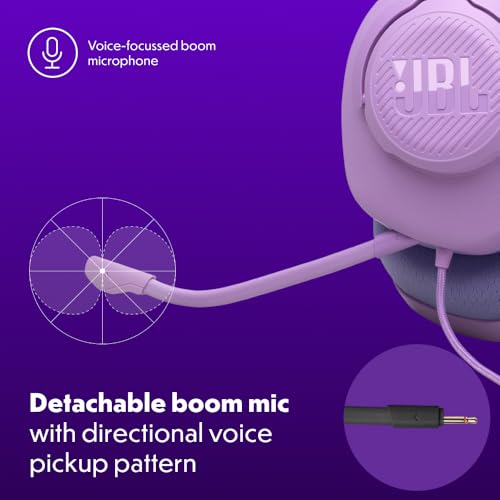 JBL Quantum 100M2 Kabelgebundenes Over-Ear Gaming Headset mit JBL QuantumSOUND Signature, 3,5-mm-Klinke, Multi-Plattform-Kompatibilität und abnehmbarem Mikrofon mit Stummschaltungsoption, Lila Bild 5