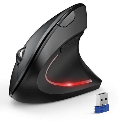 TECKNET Ergonomische Maus, Kabellose Bluetooth Vertikale Maus(BT 5.0+BT 3.0+2.4G), 6 Einstellstufen bis 4800 DPI, Optisch Leise Wireless Mouse für Laptop/PC/Mac/Tablet/iPad(Win/Android/iOS), 6 Tasten Bild 1