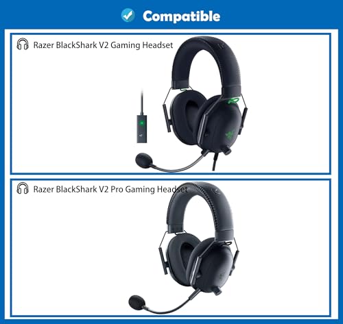 Kühlende Ersatz Ohrpolster und Atmungsaktives Kopfband Kompatibel mit Razer BlackShark V2/BlackShark V2 Pro Gaming-Headsets Ohrpolsterabdeckung mit Kühlgel und Memory-Schaum Bild 2